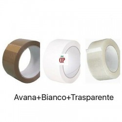 Rotoli di Nastro Adesivo Bianco/Trasparente/Avana