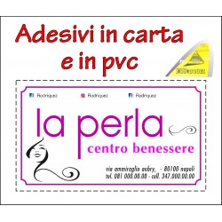 Adesivi in PVC bianco/trasparente o Carta adesiva